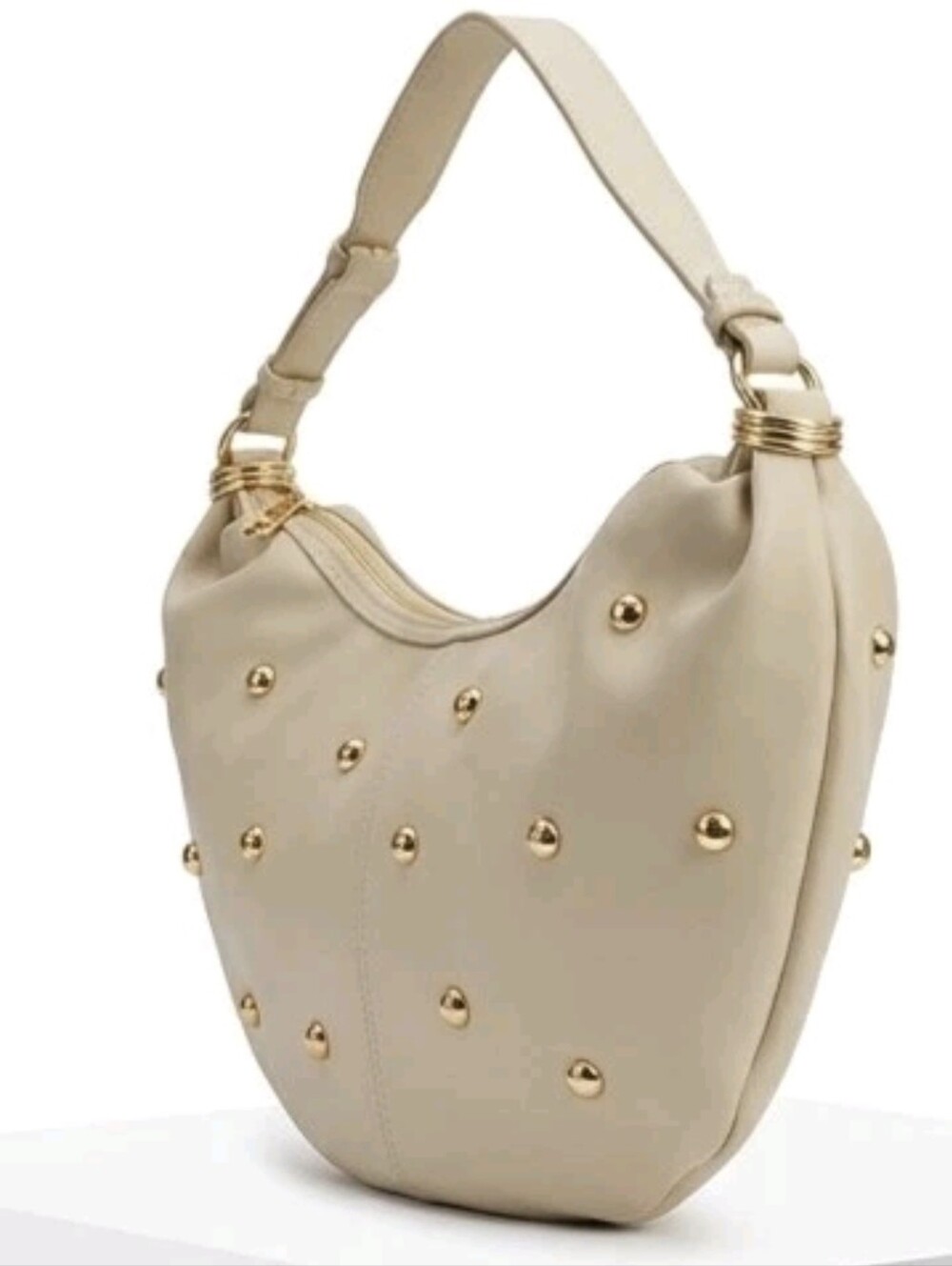 Urban Expressions Bianca High Quality Vegan Leather Hobo Shoulder Bag Cream - Picture 4 of 16